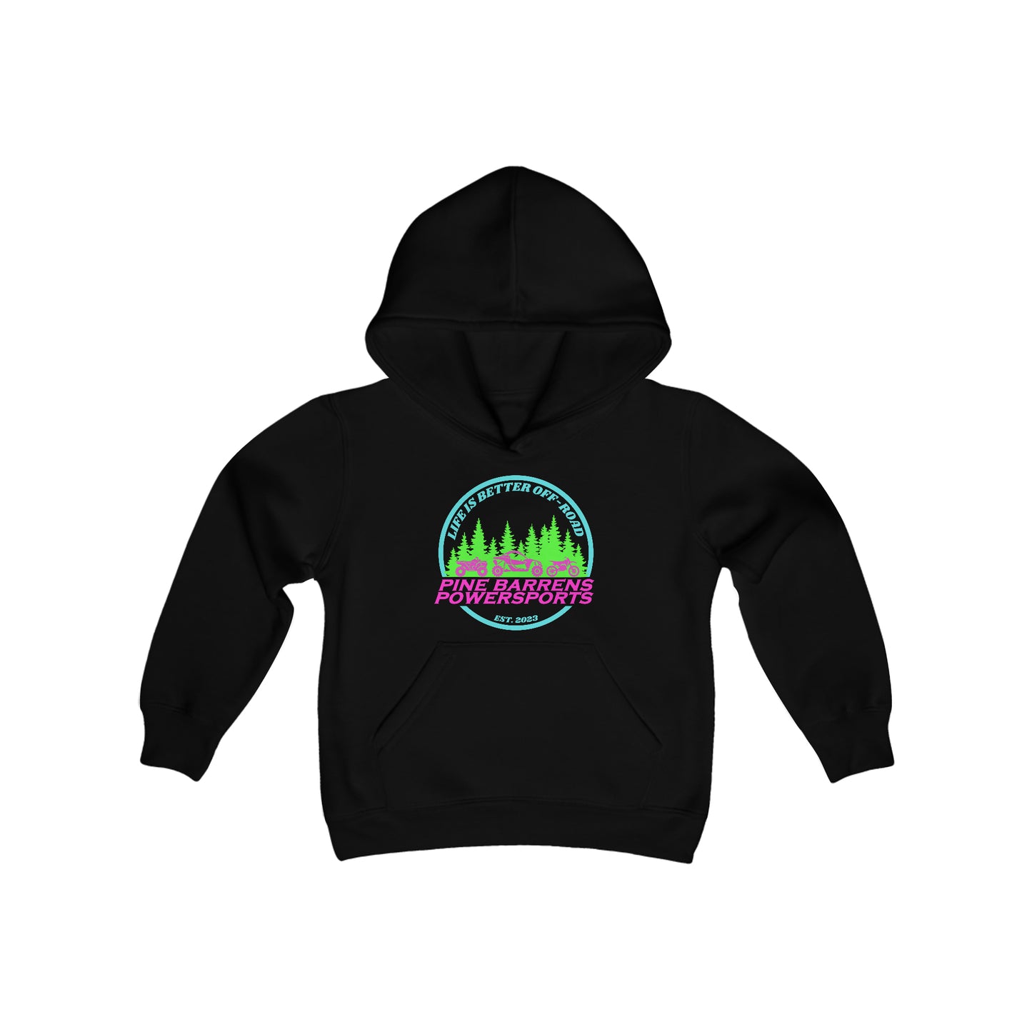 Pine Barrens Powersports Neon Hoodie - Kids