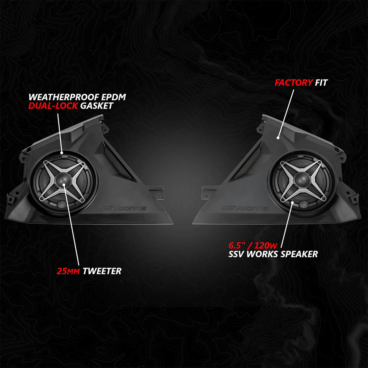 SSV Works Phase-2 A-Spec 800watt 4-Speaker System for Can-Am Maverick R