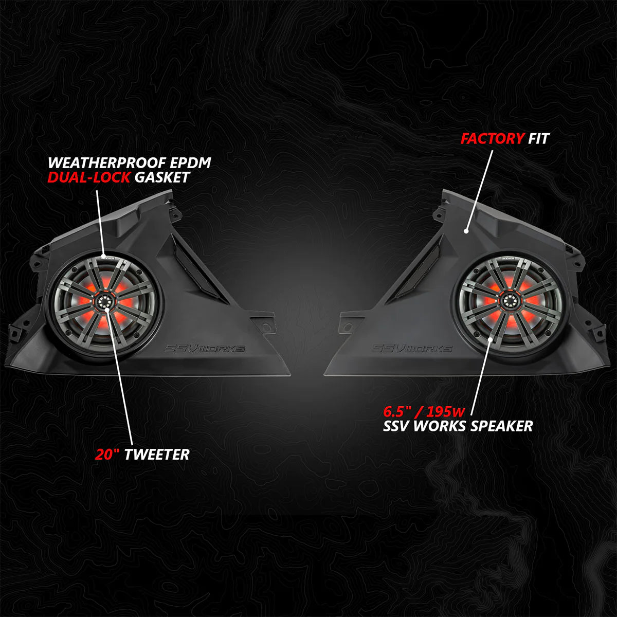 SSV Works Phase-6 K-Spec 1650watt 6-Speaker System w/ 8" Horns for Can-Am Maverick R