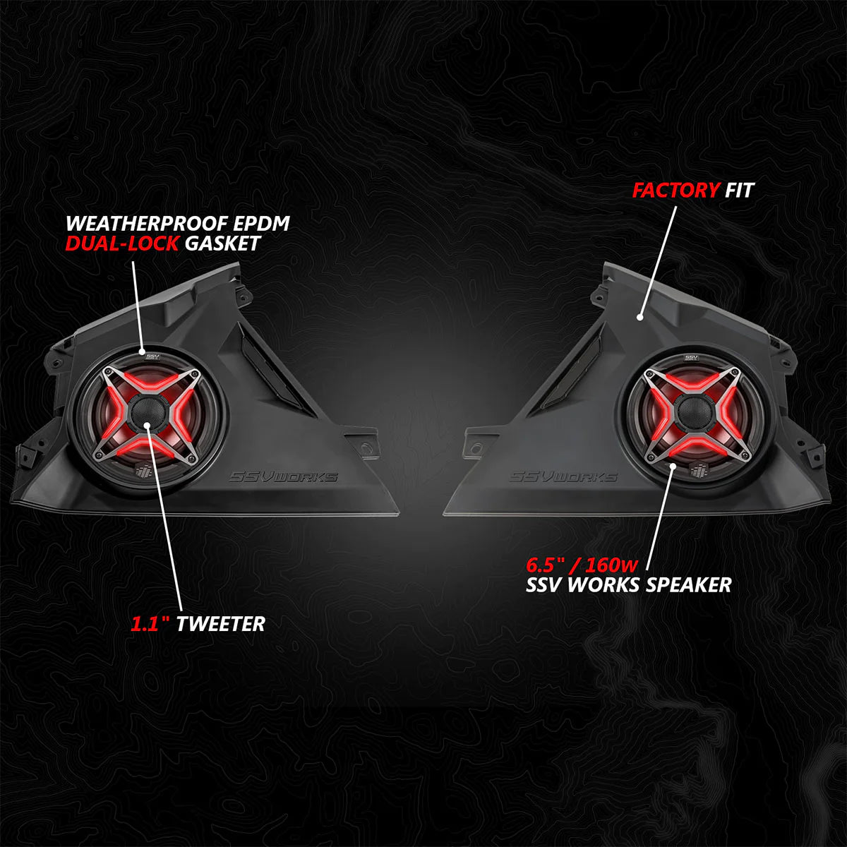 SSV Works Phase-5 V-Spec 1650watt 6-Speaker System fo Can-Am Maverick R