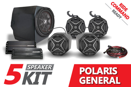 SSV Works 2016-2020 Polaris General SSV 5-Speaker Plug-&-Play System for Ride Command