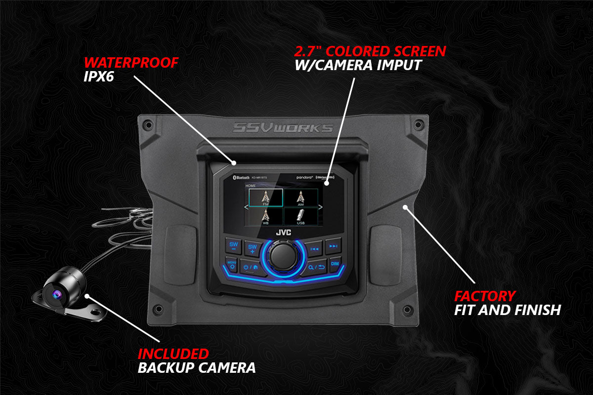SSV Works 2020-2024 Kawasaki KRX1000 2-Seater 5-Speaker SSV Audio-Kit w/JVC