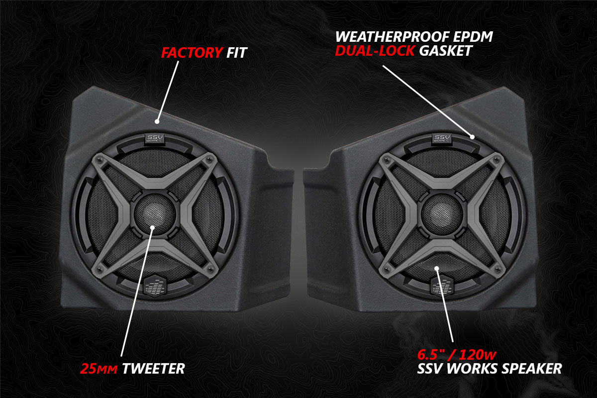 SSV Works 2020-2024 Kawasaki KRX1000 2-Seater 5-Speaker SSV Audio-Kit w/JVC