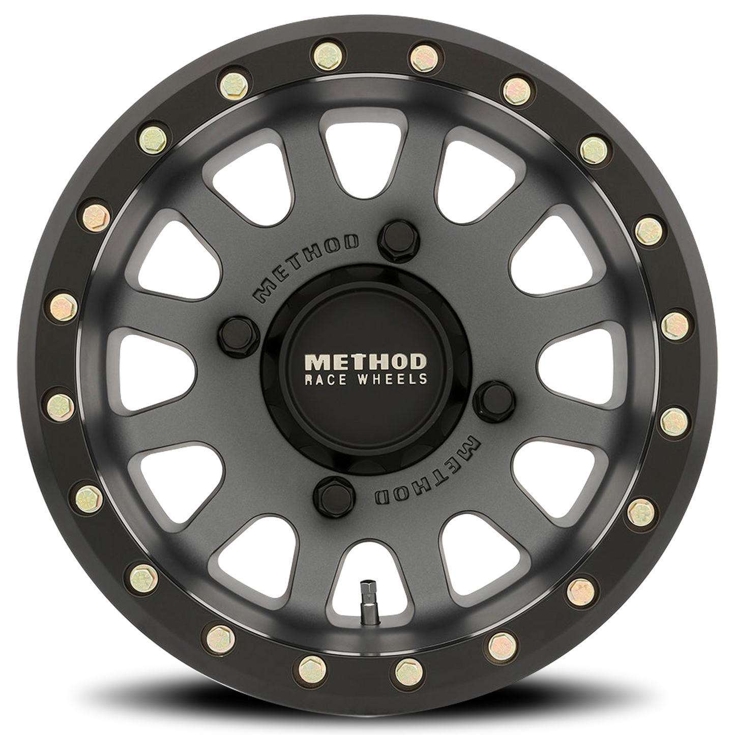 Method Race Wheels 15x6 MR401 Beadlock UTV 4x156 Offset +53 Titanium W/ Matte Black Ring