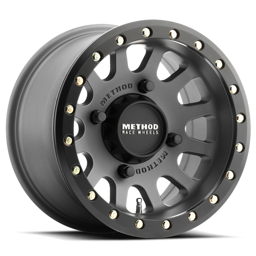 Method Race Wheels 15x7 MR401 Beadlock UTV 4x156 Offset +13 Titanium W/ Matte Black Ring