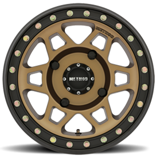 Method Race Wheels 15x7 MR405 Beadlock UTV 4x156 Offset +13 Bronze W/ Matte Black Ring