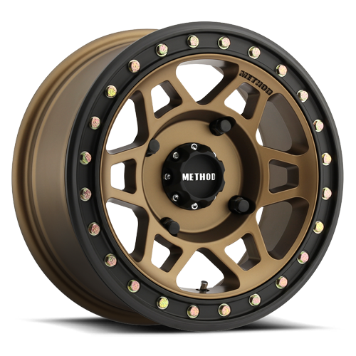 Method Race Wheels 15x7 MR405 Beadlock UTV 4x156 Offset +38 Bronze W/ Matte Black Ring