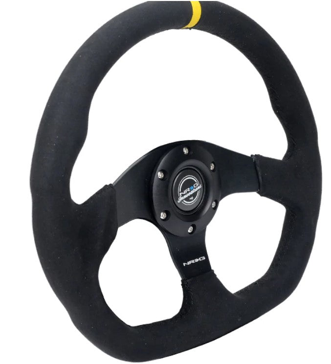NRG 320mm Flat Bottom Steering Wheel Alcantara