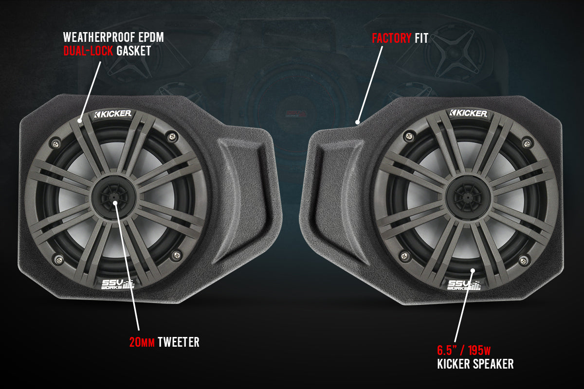 SSV Works 2018-2024 Polaris Ranger XP1000 6.5" Front Speaker-Pods