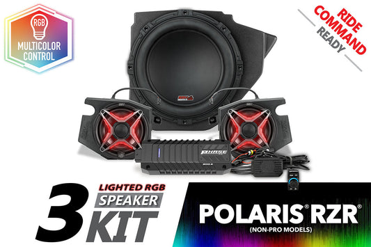 SSV Works 2014-2024 Polaris RZR Lighted 3-Speaker Plug-&-Play Kit for Ride Command