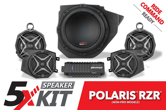 SSV Works 2014-2024 Polaris RZR Phase X SSV 5-Speaker Plug-&-Play System for Ride Command