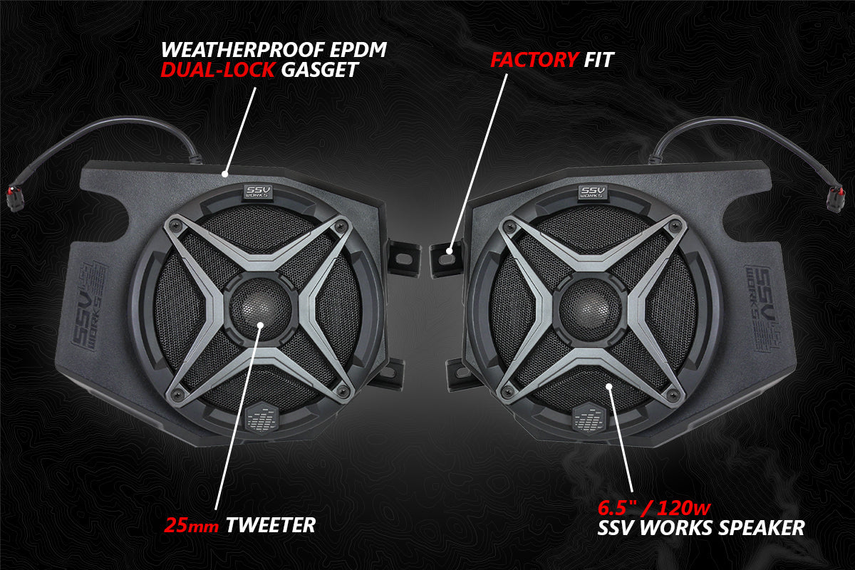 SSV Works 2014-2024 Polaris RZR Phase X SSV 5-Speaker Plug-&-Play System for Ride Command
