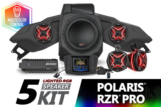 SSV Works 2020-2024 Polaris RZR Pro Lighted 5-Speaker Plug-&-Play System w/JVC