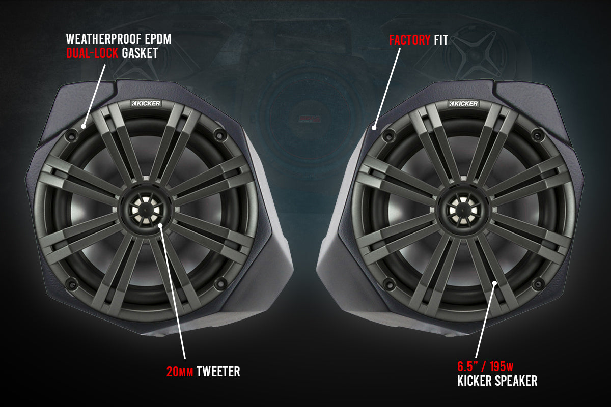SSV Works 2017-2022 Can-Am Maverick X3 6.5" Front-Kick Speaker-Pods