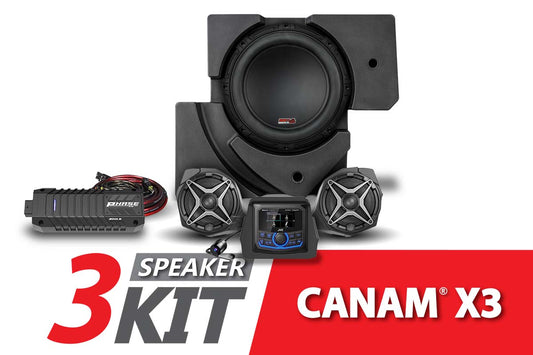 SSV Works 2017-2024 Can-Am Maverick X3 Complete SSV 3-Speaker Plug-and-Play System w/JVC