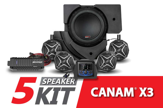 SSV Works 2017-2024 Can-Am Maverick X3 Complete SSV 5-Speaker Plug-and-Play System w/JVC
