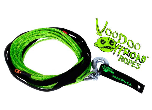 VooDoo Offroad 1/4 Inch x 50 Foot UTV Winch Rope Green 1400001