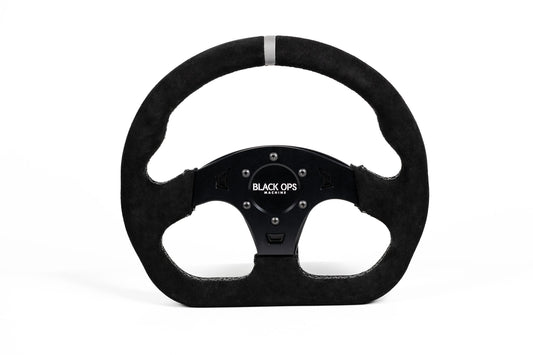 Black Ops Machine D-shaped Steering Wheel - Suede