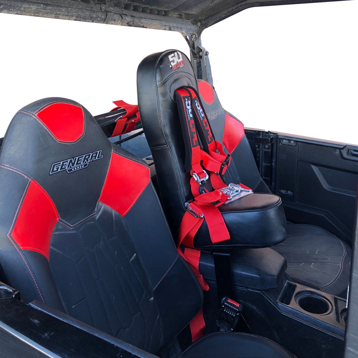 50 Caliber Racing Child Bump Seat W/ Harness for Polaris General 4 Seat