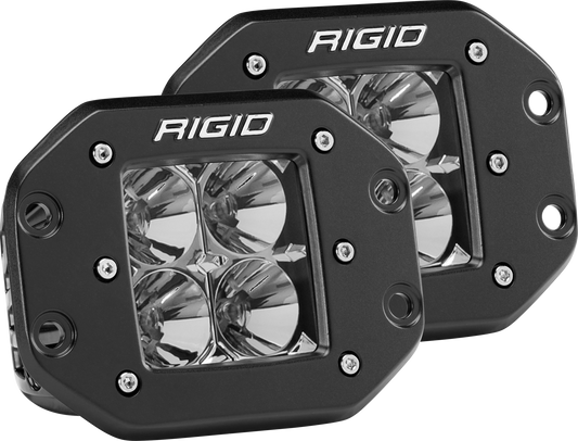 Rigid Industries Flood Flush Mount Black Pair D-Series Pro 212113