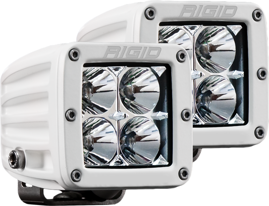 Rigid Industries Hybrid Flood Surface Mount White Housing Pair D-Series Pro 602113