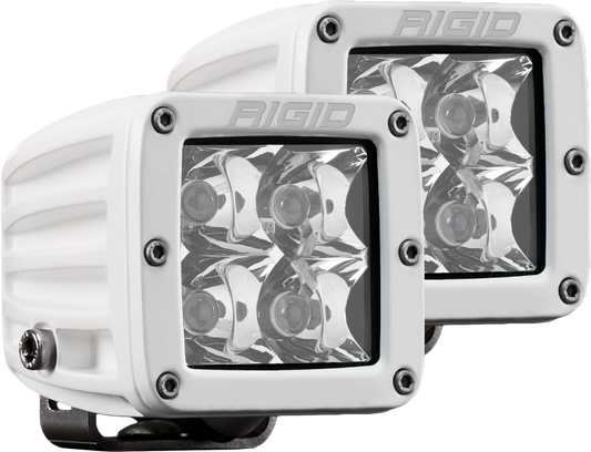 Rigid Industries Hybrid Spot Surface Mount White Housing Pair D-Series Pro 602213