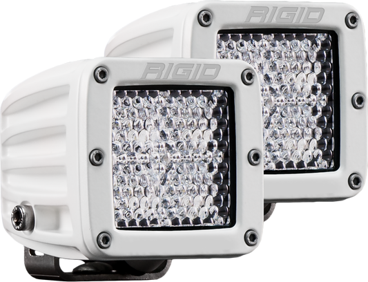 Rigid Industries Hybrid Diffused Surface Mount White Housing Pair D-Series Pro 602513