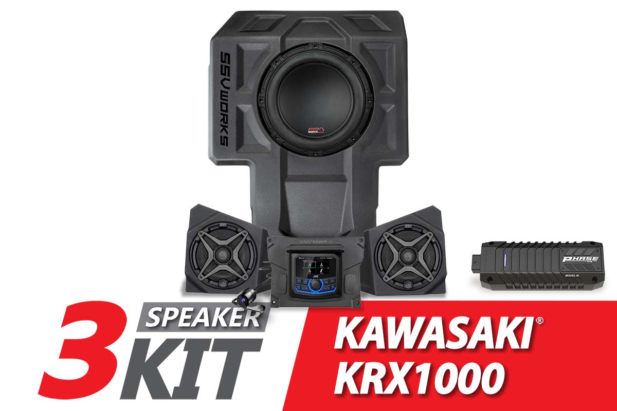 SSV Works 2020-2024 Kawasaki KRX1000 2-Seater 3-Speaker SSV Audio-Kit w/JVC