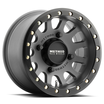 Method Race Wheels 14x7 MR401 Beadlock UTV 4x156 Offset +13 Titanium W/ Matte Black Ring