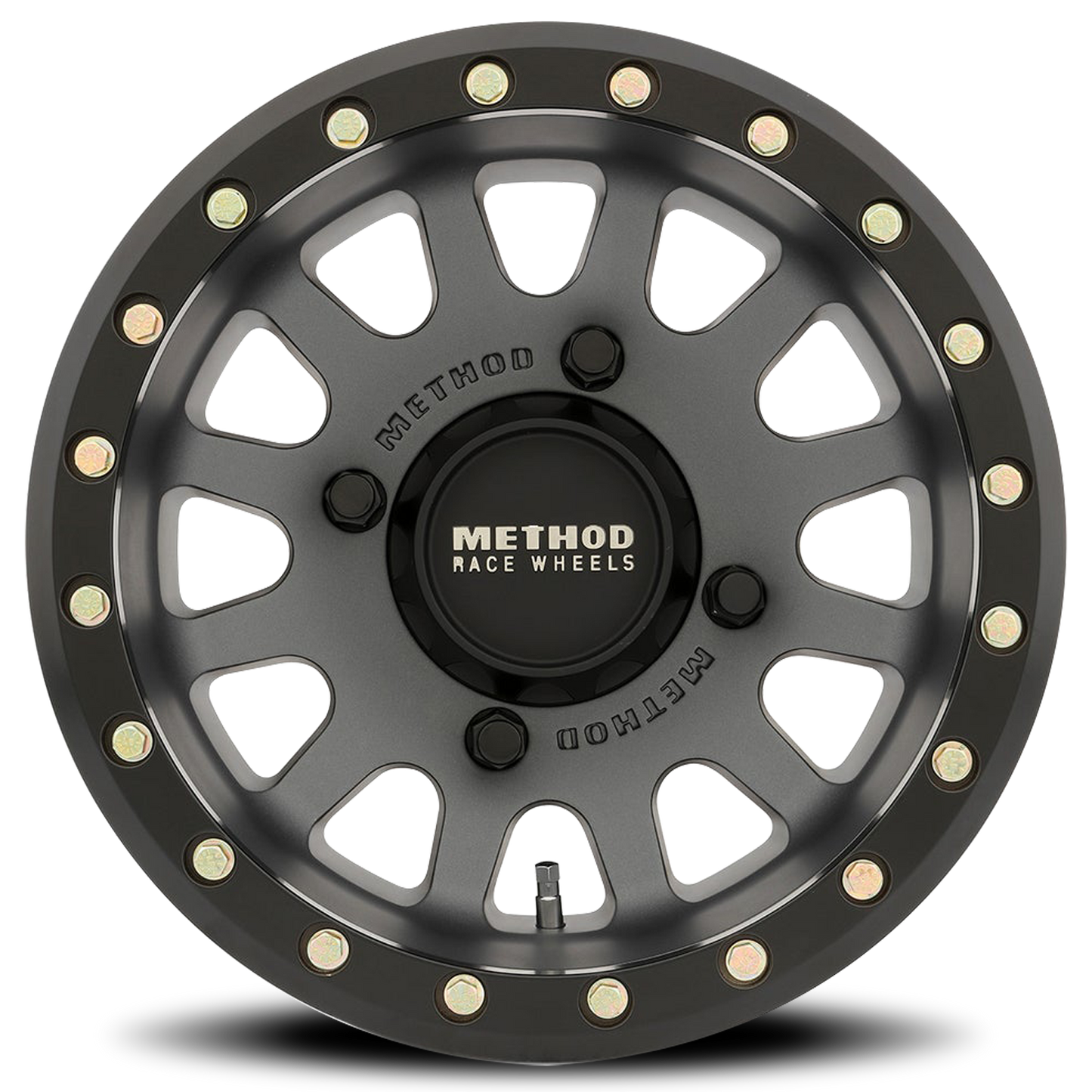 Method Race Wheels 14x7 MR401 Beadlock UTV 4x156 Offset +38 Titanium W/ Matte Black Ring