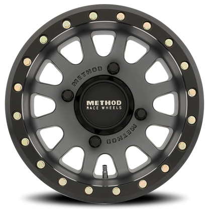 Method Race Wheels 15x6 MR401 Beadlock UTV 4x156 Offset +53 Titanium W/ Matte Black Ring