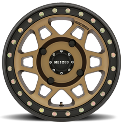 Method Race Wheels 15x7 MR405 Beadlock UTV 4x156 Offset +38 Bronze W/ Matte Black Ring