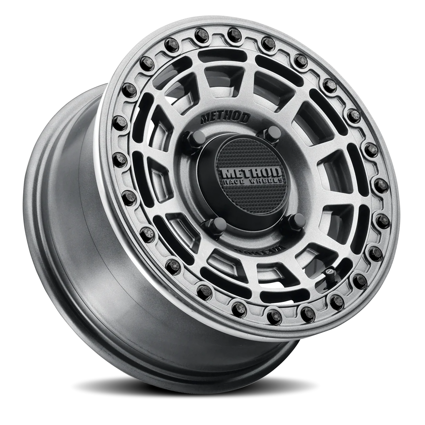 Method Race Wheels 15x7 MR415 Beadlock UTV 4x156 Offset +38 Graphite W/ Gloss Graphite Ring