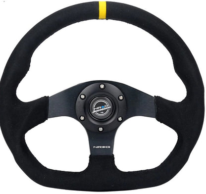 NRG 320mm Flat Bottom Steering Wheel Alcantara