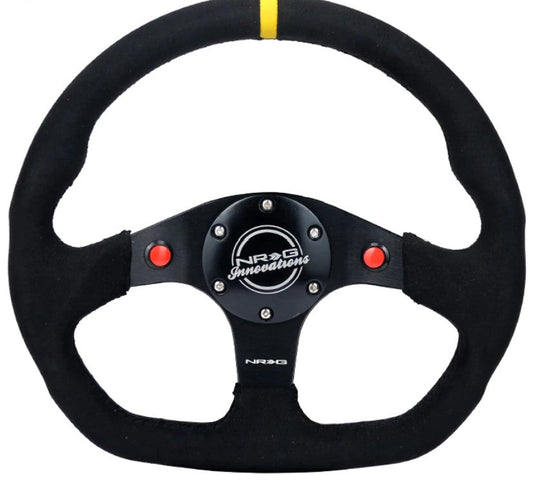 NRG 320mm Flat Bottom Steering Wheel Alcantara