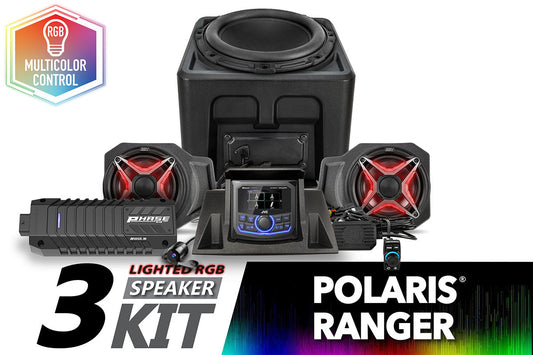 SSV Works 2018-2024 Polaris Ranger XP1000 Lighted 3-Speaker Audio System w/JVC