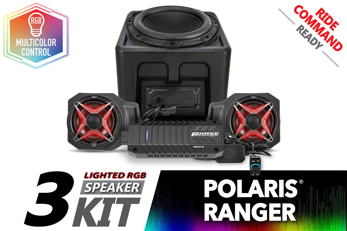 SSV Works 2018-2024 Polaris Ranger XP1000 Lighted 3-Speaker Audio System for Ride Command