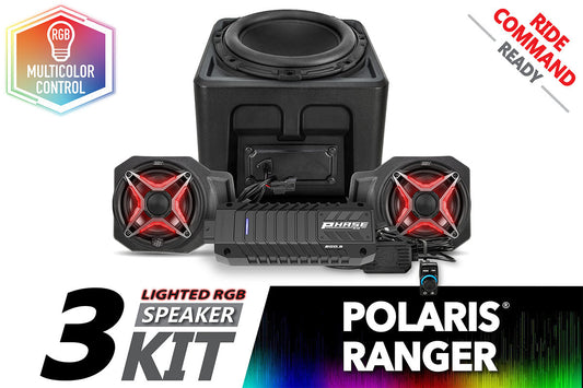 SSV Works 2018-2024 Polaris Ranger XP1000 Lighted 3-Speaker Audio System for Ride Command