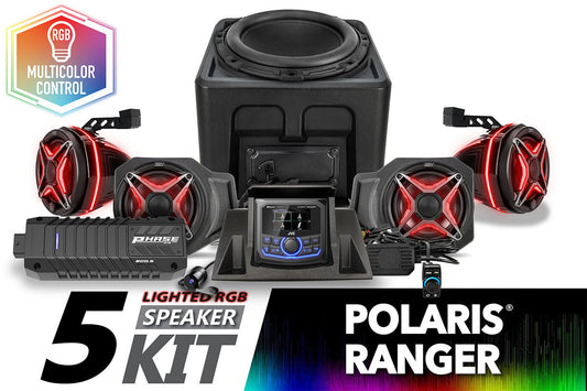 SSV Works 2018-2024 Polaris Ranger XP1000 Lighted 5-Speaker Audio System w/JVC