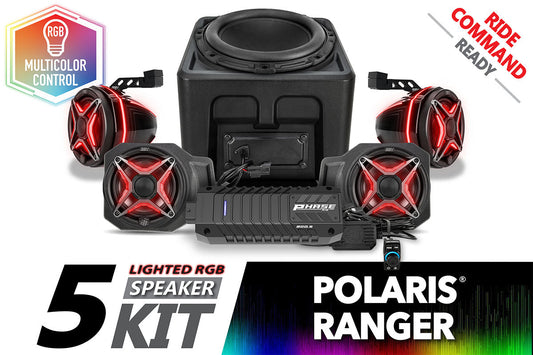 SSV Works 2018-2024 Polaris Ranger XP1000 Lighted 5-Speaker Audio System for Ride Command