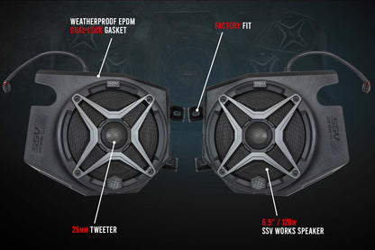 SSV Works 2014-2024 Polaris RZR Front Kick 6.5" Speaker Pods