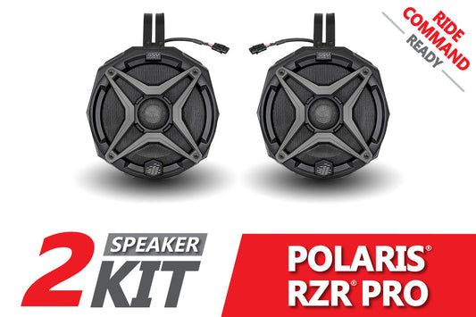SSV Works 2021-2024 Polaris RZR Pro 6.5in Cage-Mount Plug-&-Play Speaker-Pods for Ride Command