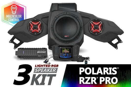 SSV Works 2020-2024 Polaris RZR Pro Lighted 3-Speaker Plug-&-Play System w/JVC