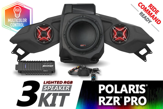 SSV Works 2020-2024 Polaris RZR Pro Lighted 3-Speaker Plug-&-Play System for Ride Command
