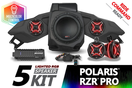 SSV Works 2020-2024 Polaris RZR Pro Lighted 5-Speaker Plug-&-Play System for Ride Command